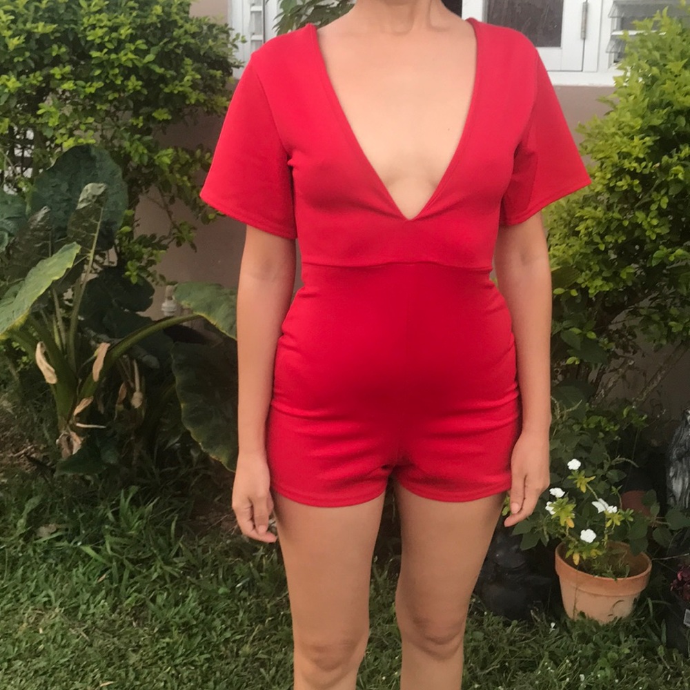 Scuba red romper NWOT